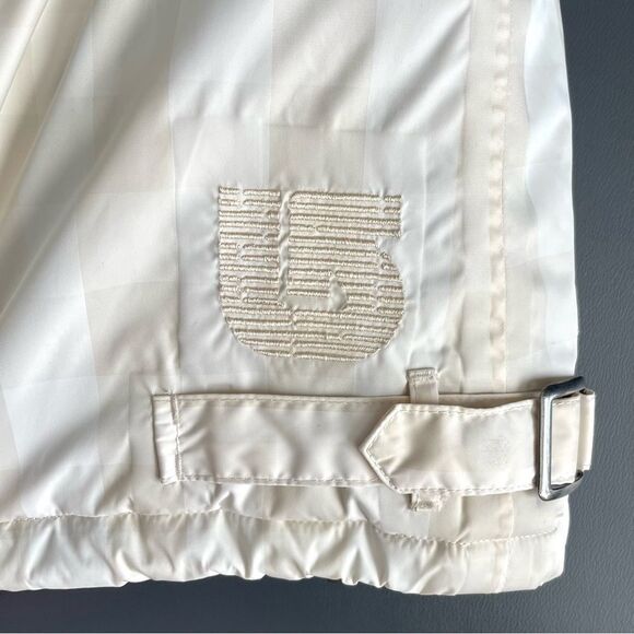 Burton Duchess Cream White Checked Insulated Ski Jacket Faux Fur Collar Size XS - Picture 14 of 16